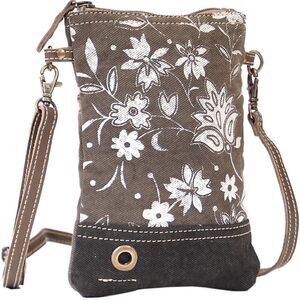 Myra Bag Brown and White Floral Crossbody Bag